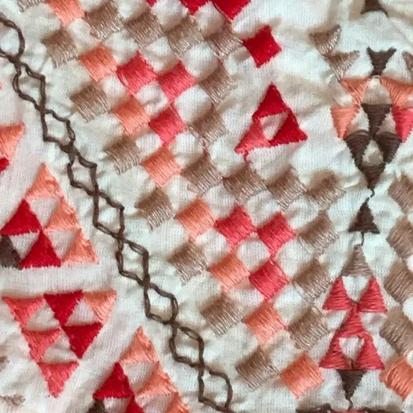 BEACH LUNCH LOUNGE Red and White Geometric Design Babydoll Top Size XS - Picture 8 of 10